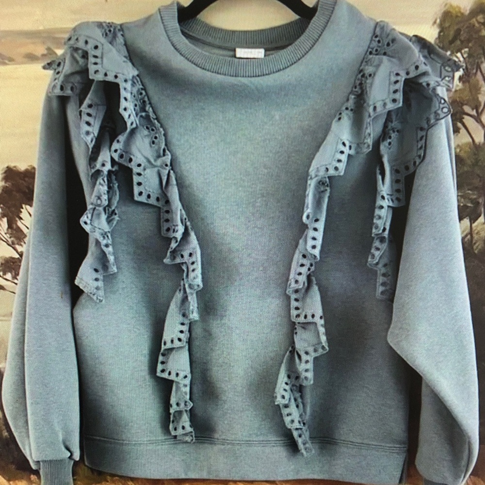 Ruffled Gray Sweatshirt